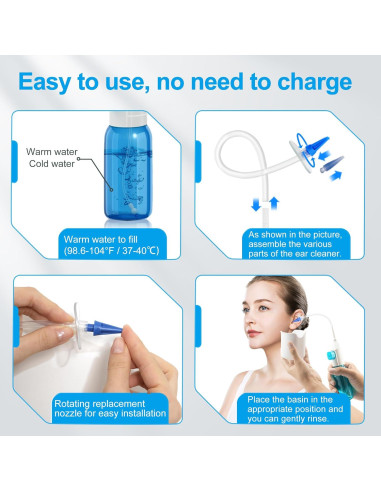 Kit de Limpieza de Oídos Binazon - Irrigación Manual para Cerumen