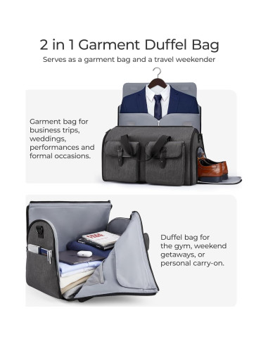 Bolsa de Ropa Duffle BAGSMART 2 en 1 Negra 45L