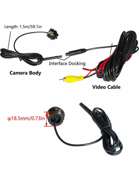 Cámara de Reversa RAGBUSCLE 360 IP67 para Automóvil Cámara de Reversa RAGBUSCLE 360 IP67 para Automóvil