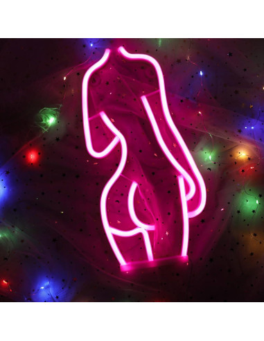 Luz de Neón Sexy Dama de Espalda ENUOLI 20.1x41.4cm Rosa