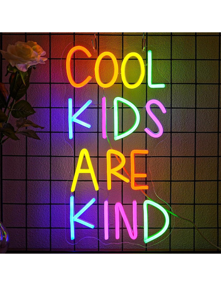 Letrero Neón LED Xixkilly 'Los Niños Geniales Son Amables' 41.91x22.95cm Letrero Neón LED Xixkilly 'Los Niños Geniales Son Amables' 41.91x22.95cm