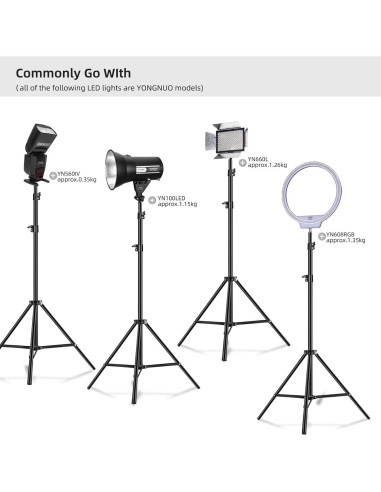 Trípode de Luz Yongnuo 190cm para Fotografía con Rosca 1/4"