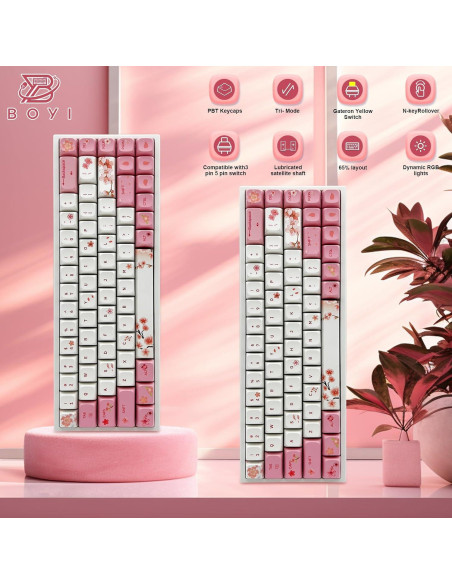 Teclado Mecánico Inalámbrico BOYI WK68 65% 68 Teclas RGB Teclado Mecánico Inalámbrico BOYI WK68 65% 68 Teclas RGB