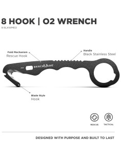 Cortador de Seguridad Benchmade 8 BLKWMED con Llave de Oxígeno 2