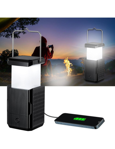 Linterna de Camping Recargable HY-236TD USB Solar Manivela