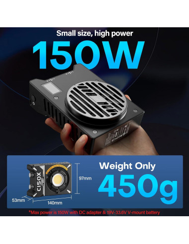 Luz de Video LED SIRUI C150X 150W Bi-Color Portátil