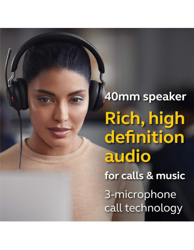 Auriculares Jabra Evolve2 40 MS USB-C Estéreo con Cancelación de Ruido