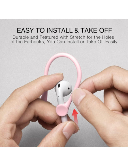 Ganchos para oídos ICARERSPACE para AirPods 1, 2, 3, Pro - Rosa Ganchos para oídos ICARERSPACE para AirPods 1, 2, 3, Pro - Rosa