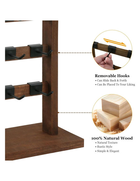 Soporte de Joyería Fumingpal de Madera con 20 Ganchos Soporte de Joyería Fumingpal de Madera con 20 Ganchos