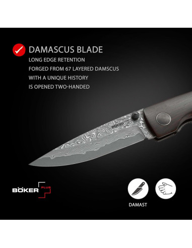 Cuchillo de bolsillo BKER PLUS Damascus Gent 1 - Damasco 8.26 cm