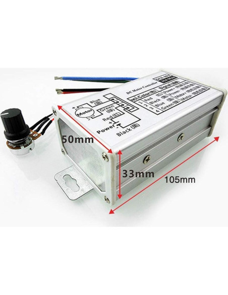 Controlador de Velocidad de Motor DC PWM Puly 20A 1200W 9-60V Controlador de Velocidad de Motor DC PWM Puly 20A 1200W 9-60V