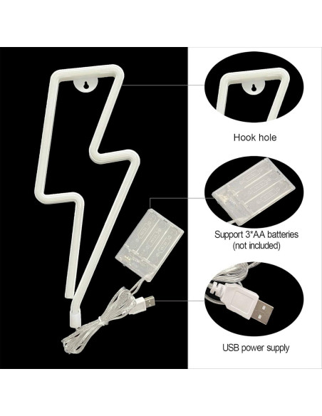 Luz de Neón Rayo Púrpura VIFULIN LED USB/Batería 17.78x26.67cm Luz de Neón Rayo Púrpura VIFULIN LED USB/Batería 17.78x26.67cm