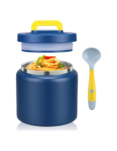 Tarro Térmico JXXM 400ml Acero Inoxidable Aislado Azul