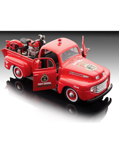 Maisto 1:24 Harley Davidson 1936 y Ford F-1 1948 Die-Cast