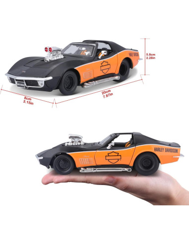 Maisto Chevrolet Corvette 1970 Negro/Naranja 1:24 Diecast