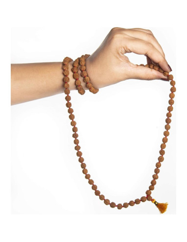 Mala Rudraksha Wonder Care 108 cuentas 8mm + 2 pulseras buda