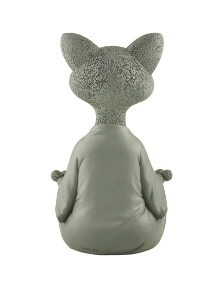 Estatua de Jardín Buda Gato Gris Meditando 30.48 cm - Resina Estatua de Jardín Buda Gato Gris Meditando 30.48 cm - Resina