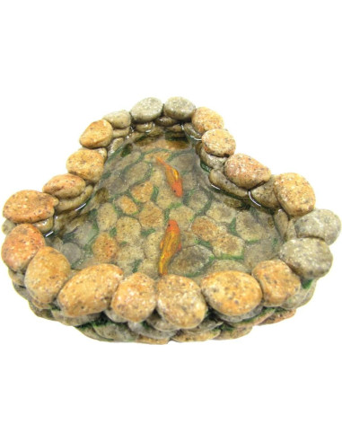 Estanque Koi Miniatura TG para Jardín de Hadas 13.3x12.7cm