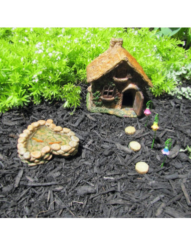 Estanque Koi Miniatura TG para Jardín de Hadas 13.3x12.7cm