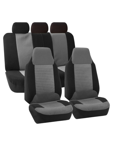 FH Group Fundas de Asiento de Tela Universal para Automóvil - Gris FH Group Fundas de Asiento de Tela Universal para Automóvil - Gris