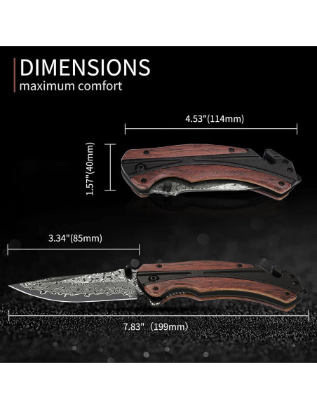 Cuchillo de bolsillo Damasco Jellas 9.5 cm plegable rojo Cuchillo de bolsillo Damasco Jellas 9.5 cm plegable rojo