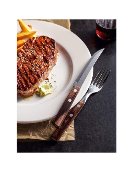 Cuchillo de Carne Tramontina 21 cm Acero Inoxidable Pakkawood Cuchillo de Carne Tramontina 21 cm Acero Inoxidable Pakkawood