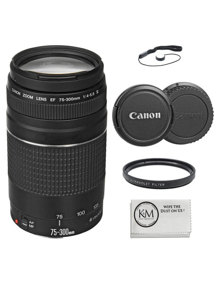 Lente Canon EF 75-300mm f/4-5.6 III + Filtro UV 58mm + Accesorios Lente Canon EF 75-300mm f/4-5.6 III + Filtro UV 58mm + Accesorios