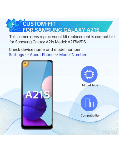 Reemplazo Lente Cámara Trasera Samsung Galaxy A21s + Kit Herramientas Reemplazo Lente Cámara Trasera Samsung Galaxy A21s + Kit Herramientas