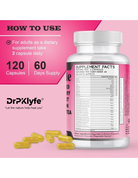 Cápsulas de Cardo Mariano DrPKlyfe - 120 Unidades para Hígado Cápsulas de Cardo Mariano DrPKlyfe - 120 Unidades para Hígado