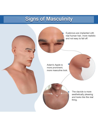 Máscara de Silicona Realista CRRCLSY Marfil para Cosplay