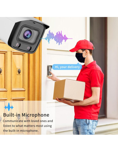 Cámara IP PoE 8MP Bullet OHBET con Zoom Óptico 5X y Detección