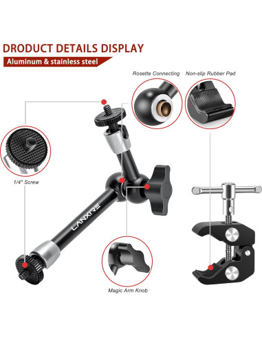 Super Clamp y Brazo Mágico Lanxire 7" Ajustable 2kg