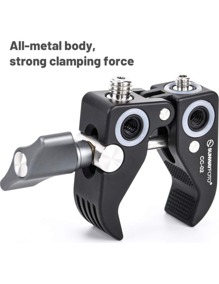 SUNWAYFOTO CC-02 Super Clamp para Trípode 1/4 y 3/8 SUNWAYFOTO CC-02 Super Clamp para Trípode 1/4 y 3/8
