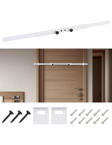 Barricada de Puerta Ajustable ROZEKEAN Blanca 76-102 cm Barricada de Puerta Ajustable ROZEKEAN Blanca 76-102 cm