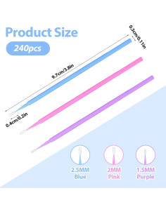 240 Pinceles de Retoque de Pintura Abeillo - Ultra-Finos 1.5-2.5mm 2