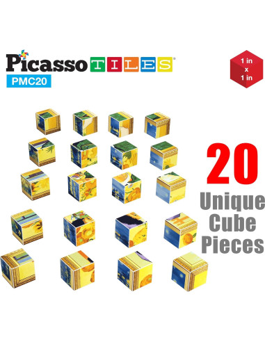Cubos Magnéticos Educativos PicassoTiles 20pcs Arte Clásico