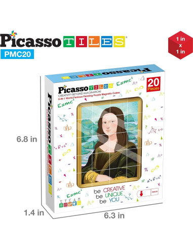 Cubos Magnéticos Educativos PicassoTiles 20pcs Arte Clásico