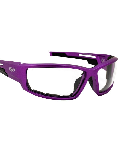 Gafas de Motocicleta Global Vision Sly Acolchadas UV400 Púrpura Gafas de Motocicleta Global Vision Sly Acolchadas UV400 Púrpura