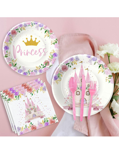 Suministros de Fiesta de Princesa HIPVVILD - 24 Utensilios