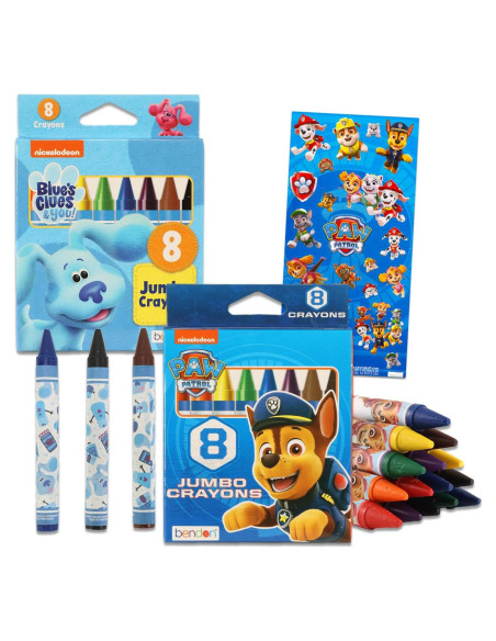 Conjunto de Crayones Jumbo Paw Patrol y Blue's Clues - 16 Piezas Conjunto de Crayones Jumbo Paw Patrol y Blue's Clues - 16 Piezas