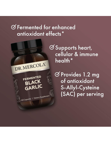 Ajo Negro Fermentado Dr. Mercola 60 Cápsulas Antioxidante