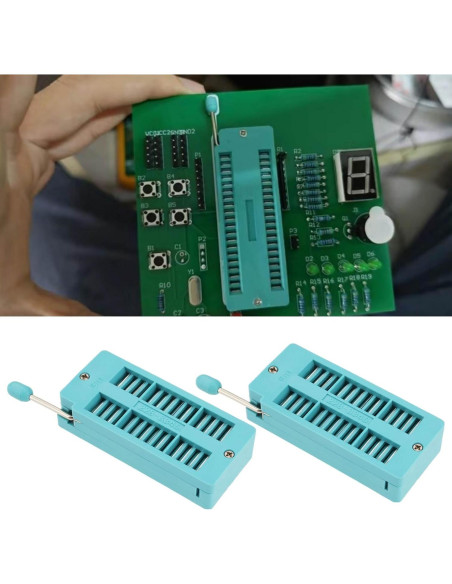 Zócalo ZIF 28 Pines eMagTech para Circuito Integrado 2.54mm Zócalo ZIF 28 Pines eMagTech para Circuito Integrado 2.54mm