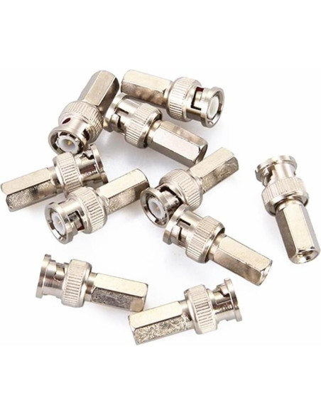 Conectores BNC macho BeElion 10 unidades para cable coaxial RG59 Conectores BNC macho BeElion 10 unidades para cable coaxial RG59