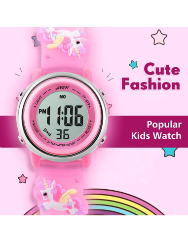Reloj Digital Infantil L LAVAREDO 3D Rosa Impermeable