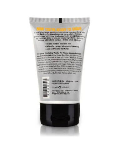 Exfoliante Pre-Afeitado Facial Pacific Shaving - 243g con Aloe Vera