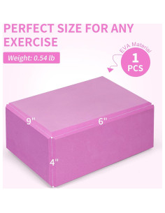Bloque de Yoga H.J. Immbir Magenta 22.86x15.24x10.16 cm Antideslizante 2