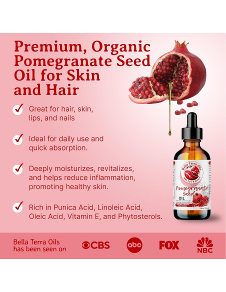 Aceite de Semilla de Granada Orgánico Bella Terra 118 ml - Antioxidantes Aceite de Semilla de Granada Orgánico Bella Terra 118 ml - Antioxidantes