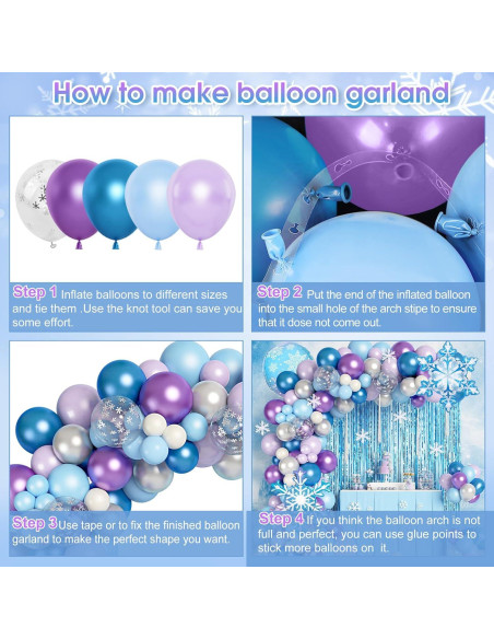 Kit de Arco de Globos Congelados 167 Piezas Ouddy Life Kit de Arco de Globos Congelados 167 Piezas Ouddy Life
