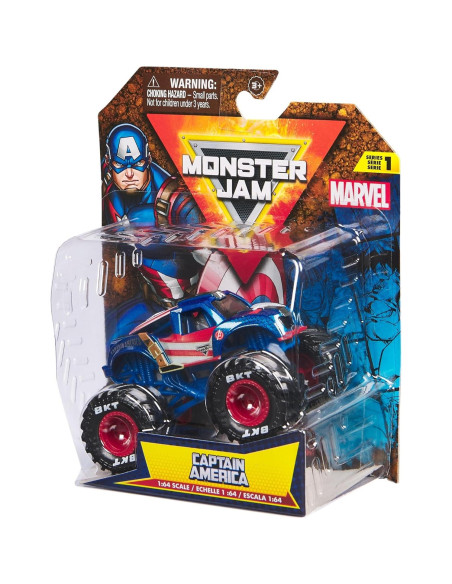 Camión Monstruo Marvel Monster Jam 2024 1:64 Capitán América Camión Monstruo Marvel Monster Jam 2024 1:64 Capitán América