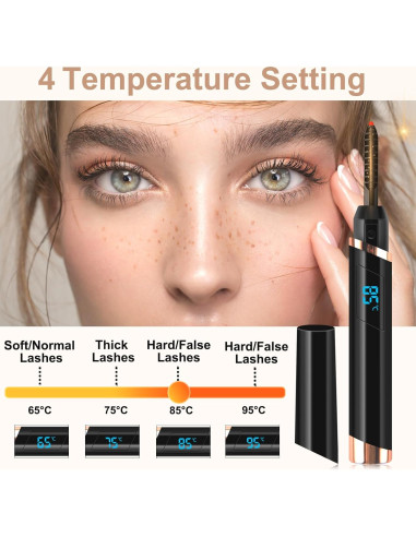 Rizador de Pestañas Calentado Dust2Oasis Negro 2025 - 4 Temperaturas
